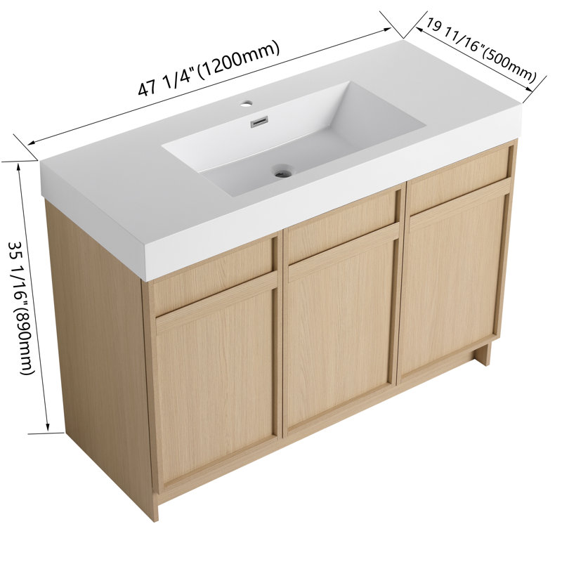 Meuble-lavabo simple 48 po avec plateau en résine