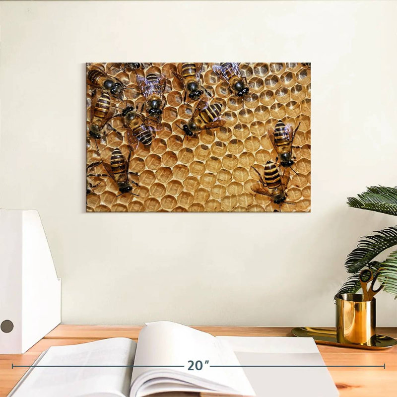 Brampt Honeycomb Bees, 8" H x 12" W
