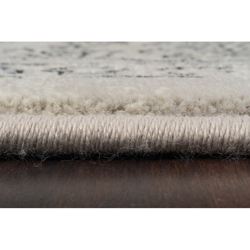 Tapis oriental argenté / gris Attell, Rond 5 pi 3 po