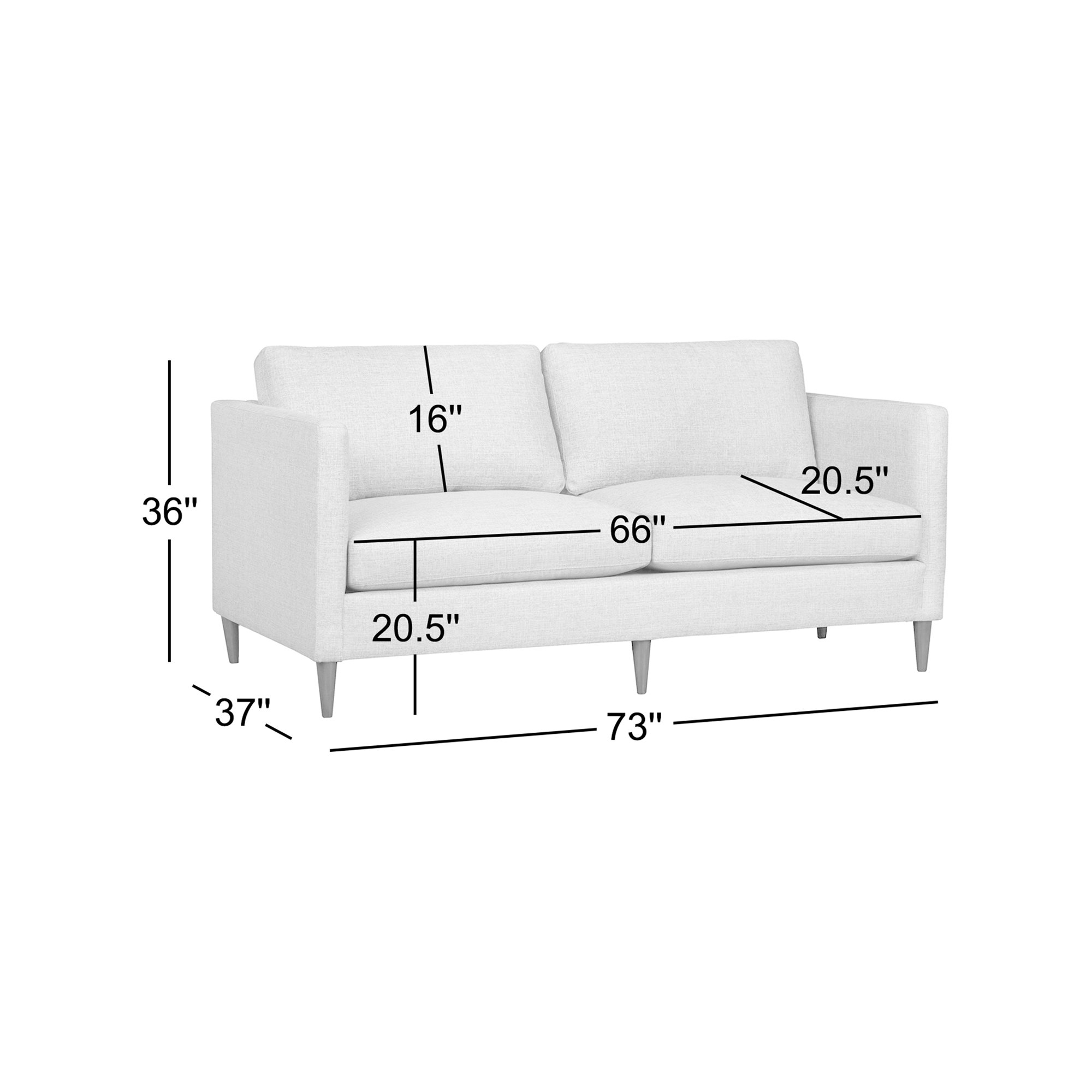 Clifford Upholstered Custom Studio Sofa, Lena Sand Performance Linen Blend
