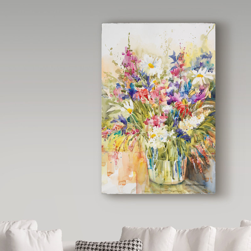 «Mix and Match» par Mattox, reproduction d'aquarelle sur toile tendue, H 19 po x l 12 po x P 2 po