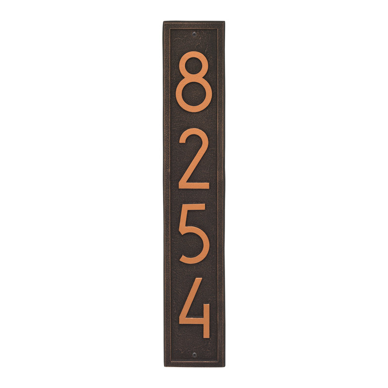 Vertical Modern Personalized Wall Mount, Oil Rubbed Bronze, Yes