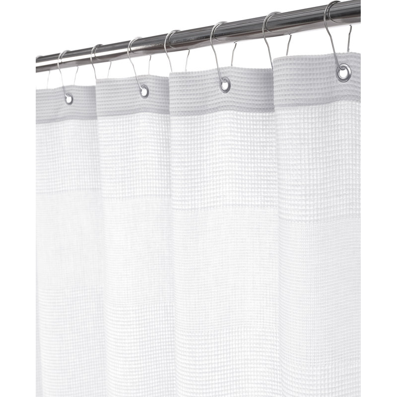 Rideau de douche simple en coton Westerfeld, Blanc