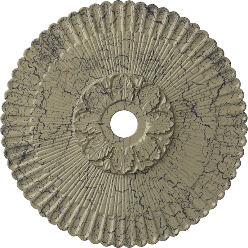 Médaillon de plafond Endurathane Naple, DO 37 1/2 po x P 3 3/8 po (convient aux auvents jusqu'à 3 3/8 po), fini étain peint à la main