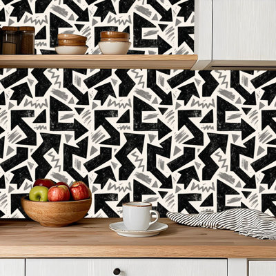 Peel and Stick Wallpaper Contact Paper Houndstooth Abstract Tablecloths Clothes Shirts Dresses Bedding Self Adhesive and Removable 24in x 118in(60x300cm)