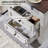 26" Tall Wood Farmhouse-Style End Table Set of Two, Sideboard with 2 Drawers and Charging Station, Open Shelving-1897798831-1897798828