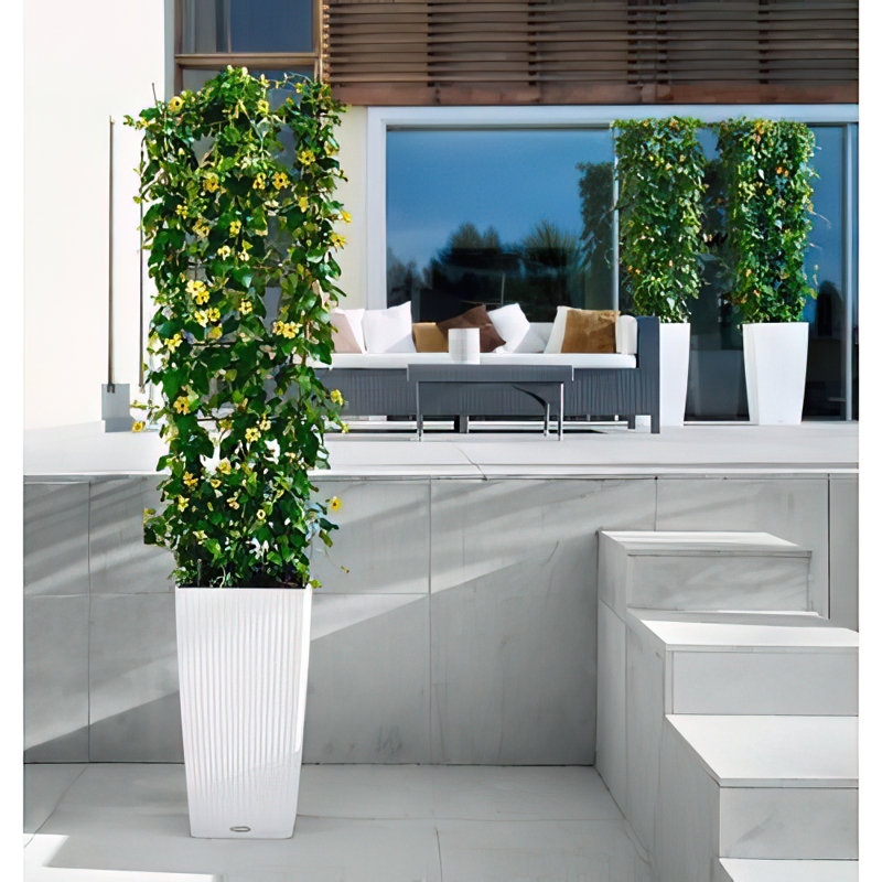 Cubico Pot Planter, 56 cm H x 30 cm W x 30 cm D, White