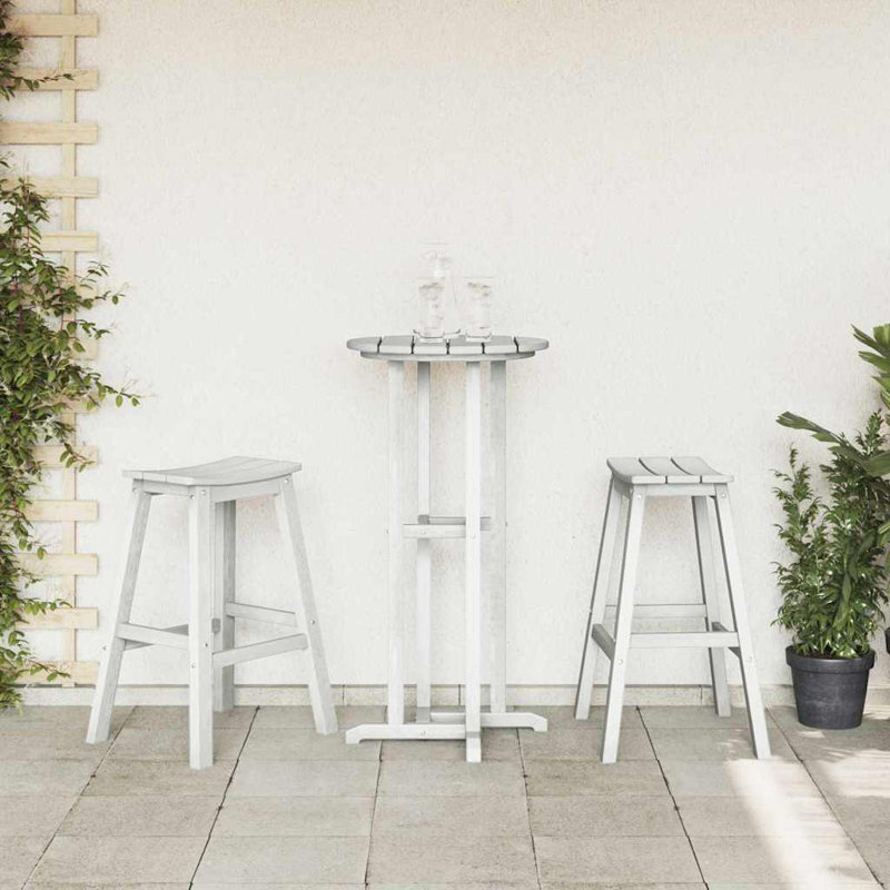 Vidaxl Garden Bar Set 3 Pcs HDPE, White