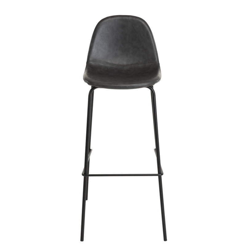 Laidley Upholstered Counter Stool with Metal Frame, Black