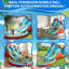 8-in-1 Inflatable Water Slide Bouncy Castle with 550W Blower, Double Slides & Climbing Walls, 840D/420D Oxford Fabric for Indoor Outdoor Kids Play