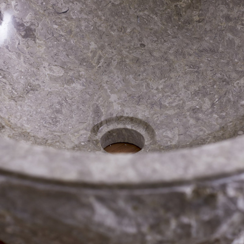 Scrula Gray Marble Bathroom Sink, Gray