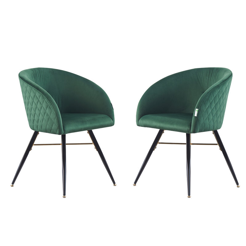 Goddard Mordern Tub Dining Chairs- Upholstered in Velvet, Cushion Padded With Metal Legs- Armchair Room Kitchen Living Room 