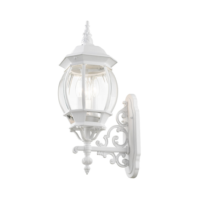 Lanterne murale d'extérieur blanche à 3 ampoules Kelly H 22 po Kelly