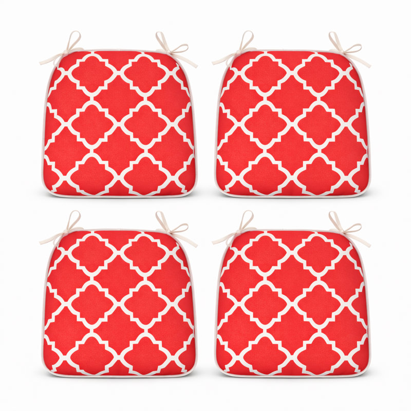 Outdoor Patio Chair Cushions, Water-Repellent U-Shape Thick Foam SeatCushions with Ties,17"x16"x2" All-Weather Cushions for Garden,Patio & Dining Chairs Set