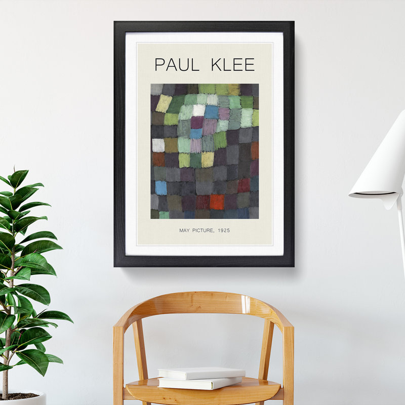 May Picture by Paul Klee - Picture Frame Painting, 65cm H x 48cm W x 2cm D, Black