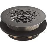 Kohler Round Shower Drain for Use with 2" Metal or Plastic Pipe, Gasket Included