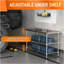 Table en acier inoxydable pour préparation et travail 24 po x 60 po avec 2 tablettes réglables, postes de travail commerciaux, table utilitaire dans la cuisine, garage, buanderie, barbecue extérieur
