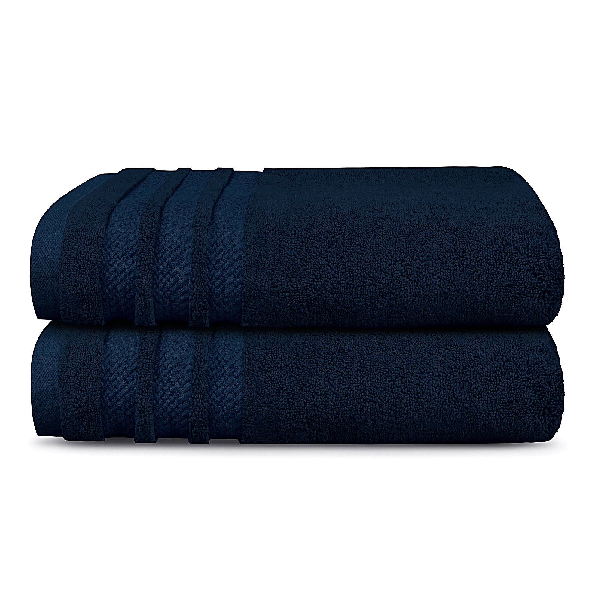 Darcelle 100% Turkish Cotton 35x70 Jumbo Bath Sheet Charlton Home Color: Navy Blue