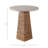 Marble Top With Woven Accent Base End Table - Stylish Small Round Side Table And Narrow End Table For Everyday Use - Functional Living Room End Tables Or Nightstand Alternatives - 20", Ivory