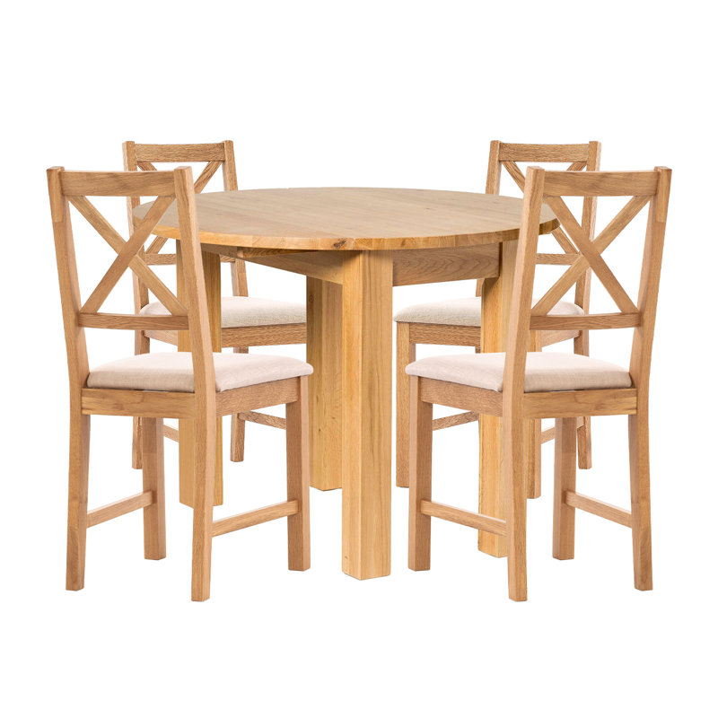 4 - Person Drop Leaf Solid Oak Dining Set