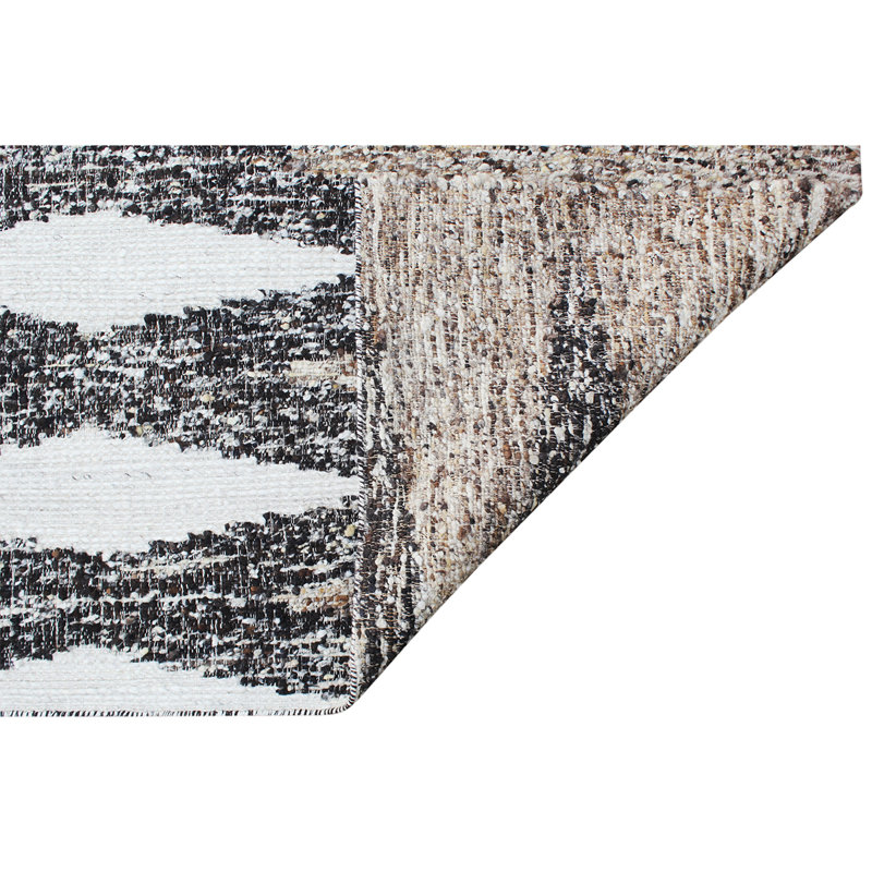 ANFL7400ABRIV Hand Woven Wool Geometric Area Rug, Rectangle 10' x 14'