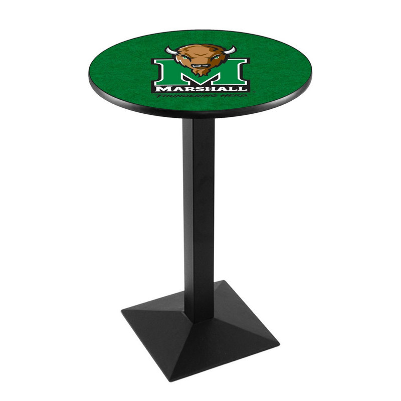 Round Metal Base Dining Table, Black Wrinkle, Marshall University