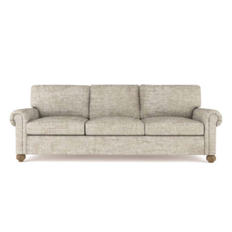 Canapé Leroy, H 36 po x l 84 po x P 43 po, Velours écrasé huître, Naturel