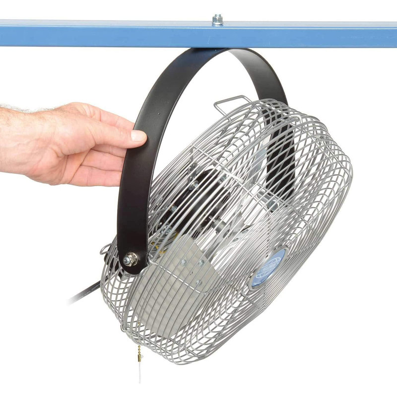 Global Industrial 12 Inch 3 Speed 360 Rotation Workbench Wall Mount Rotating Fan