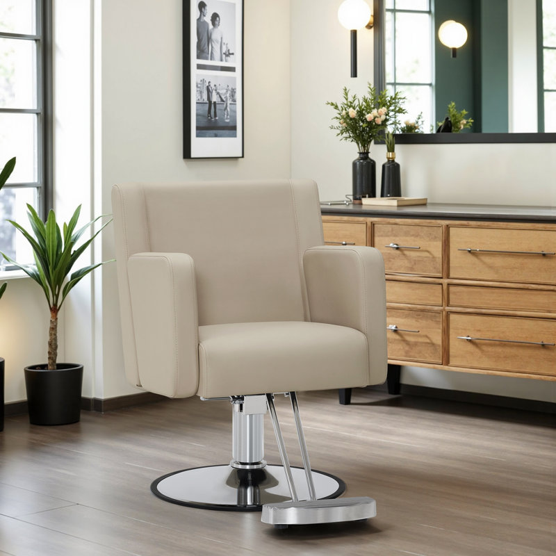 Fauteuil de coiffeur hydraulique pour coiffeur, fauteuil de coiffeur en similicuir, Champagne