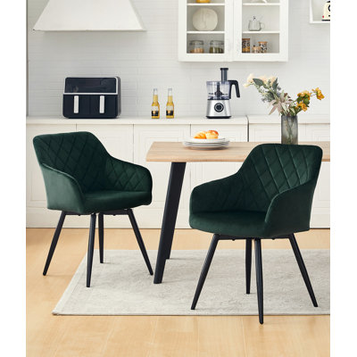 50cm H Velvet Upholstered Metal Armchair