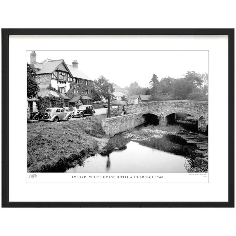 Exford, White Horse Hotel And Bridge 1940 - Single Picture Frame Print, 60cm H x 80cm W x 2.3cm D