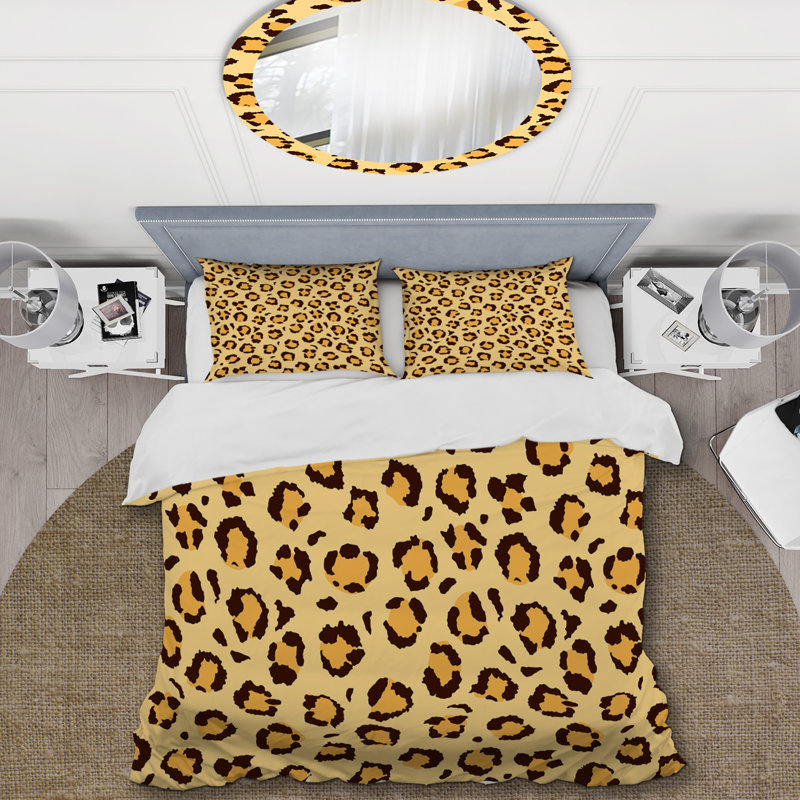 Yellow Leopard Pattern - Animals Duvet Cover Set - Microfiber Polyester