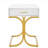 Harshitha White and Gold Nightstand with Drawer