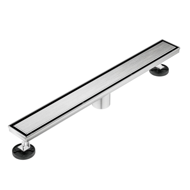 60 In. Stainless Steel Linear Shower Drain With Tile-In Pattern Surface