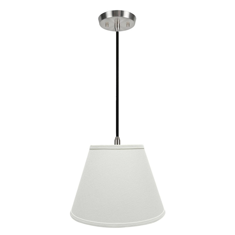 Luminaire suspendu conique à 1 lumière Melvin, Blanc cassé, H 9,5 po x l 13 po x P 7 po
