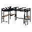 Lit mezzanine simple en métal en forme de L, structure de lit mezzanine simple avec deux bureaux intégrés en dessous pour les enfants, les adolescents et les garçons