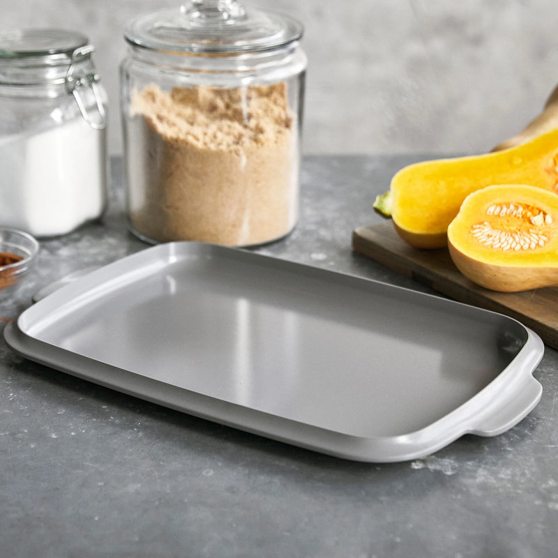 GreenPan Premiere Ovenware Healthy Ceramic Nonstick 14.6" x 9.5" Rectangular Baking Pan with Lid