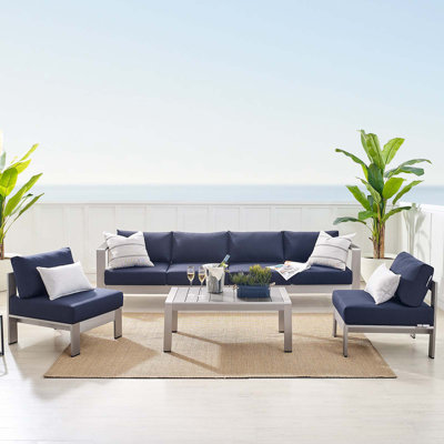 Ensemble de canapé modulaire d'extérieur 5 pièces Shore Sunbrella