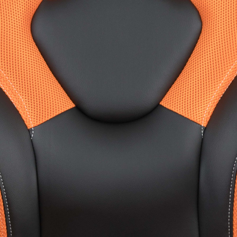 Ariquer High-Back Racing Style Gaming Chair with Headrest and Flip-Up Arms, Orange