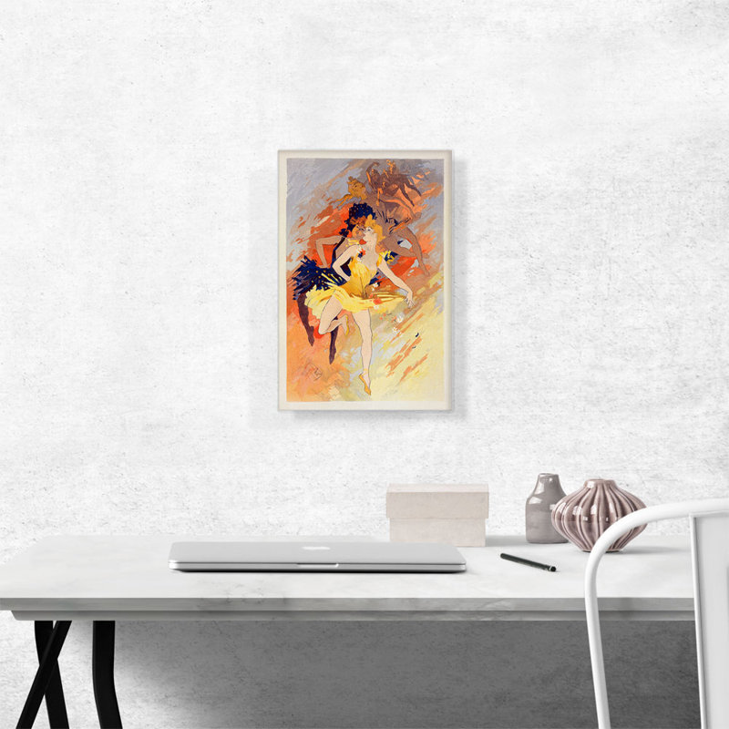 «La Danse» par Jules Cheret - Reproduction de publicité sur toile tendue, H 18 po x l 12 po x P 1,5 po