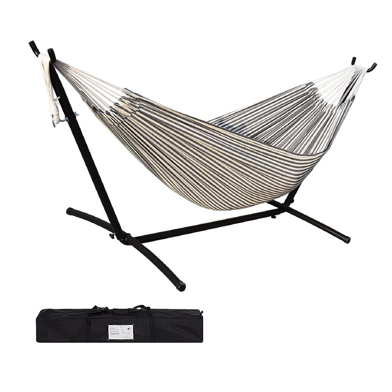  Hamac double en coton Garden, Rayure noire
