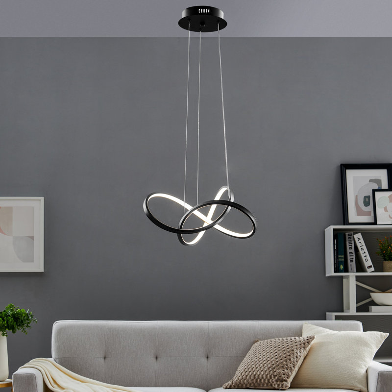 Draughn Dimmable LED Geometric Chandelier, Black