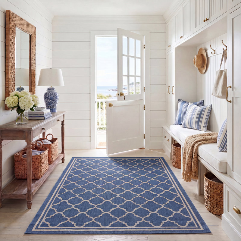 Tapis d'intérieur / extérieur à motif géométrique Herefordshire Performance, Tapis de couloir 2 pi 3 po x 12 pi
