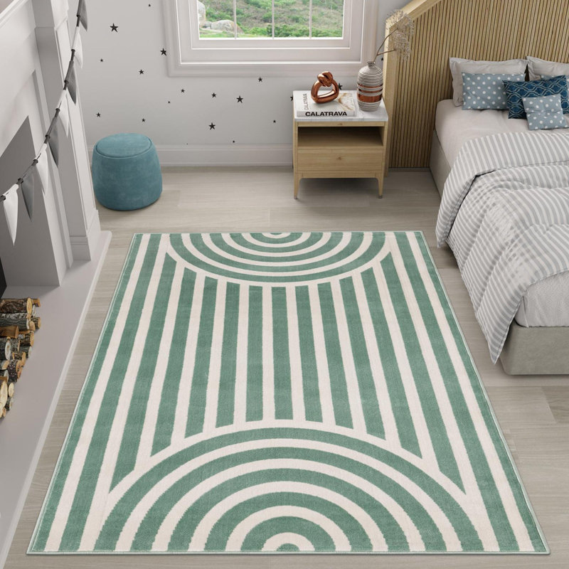 Unique Loom Lines Whimsy Kids Rug, Rectangle 5'3" x 8'