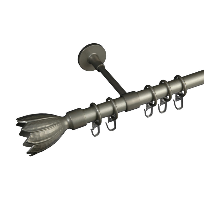 Sofley 2cm Single Curtain Pole, 8cm H x 240cm W x 5cm D