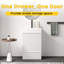 Meuble-lavabo autoportant pour salle de bain moderne de 20 po avec lavabo en céramique, lavabo une pièce en céramique sans drain et robinet, KD-1381628095