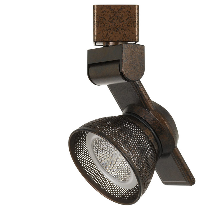 10W Integrated LED Metal Track Fixture With Mesh Head, Silver And Black