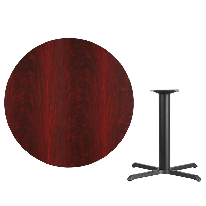 Plateau de table rond en stratifié Carrus, H 31,13 po x l 42 po x P 42 po, Acajou