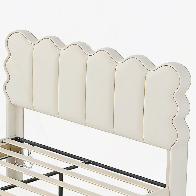 Cadre de lit avec tête de lit, lit plateforme tapissier pour la maison