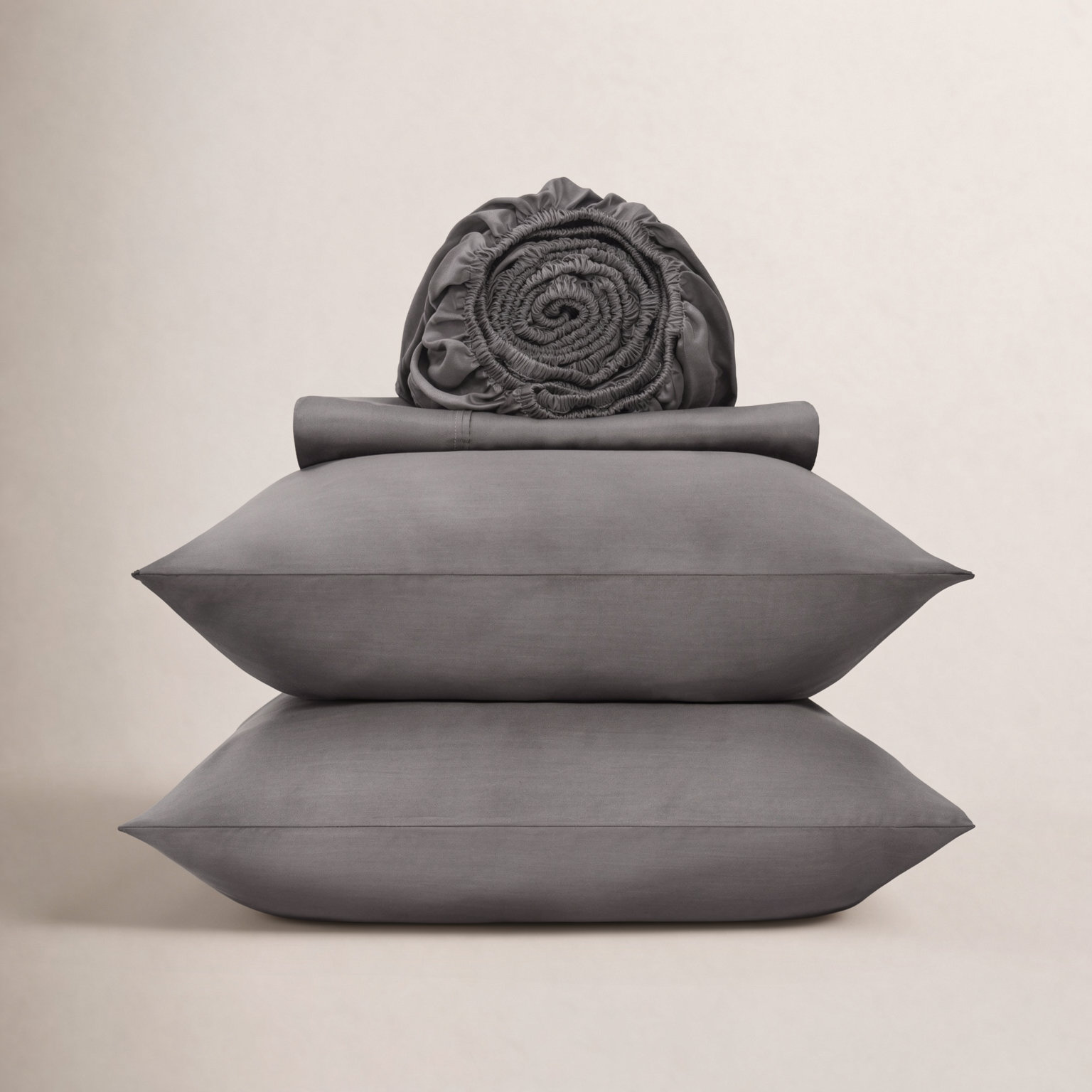 Tencel Sheet Set, King Sheet Set + 1 Fitted Sheet + 2  Pillowcases, Charcoal Gray